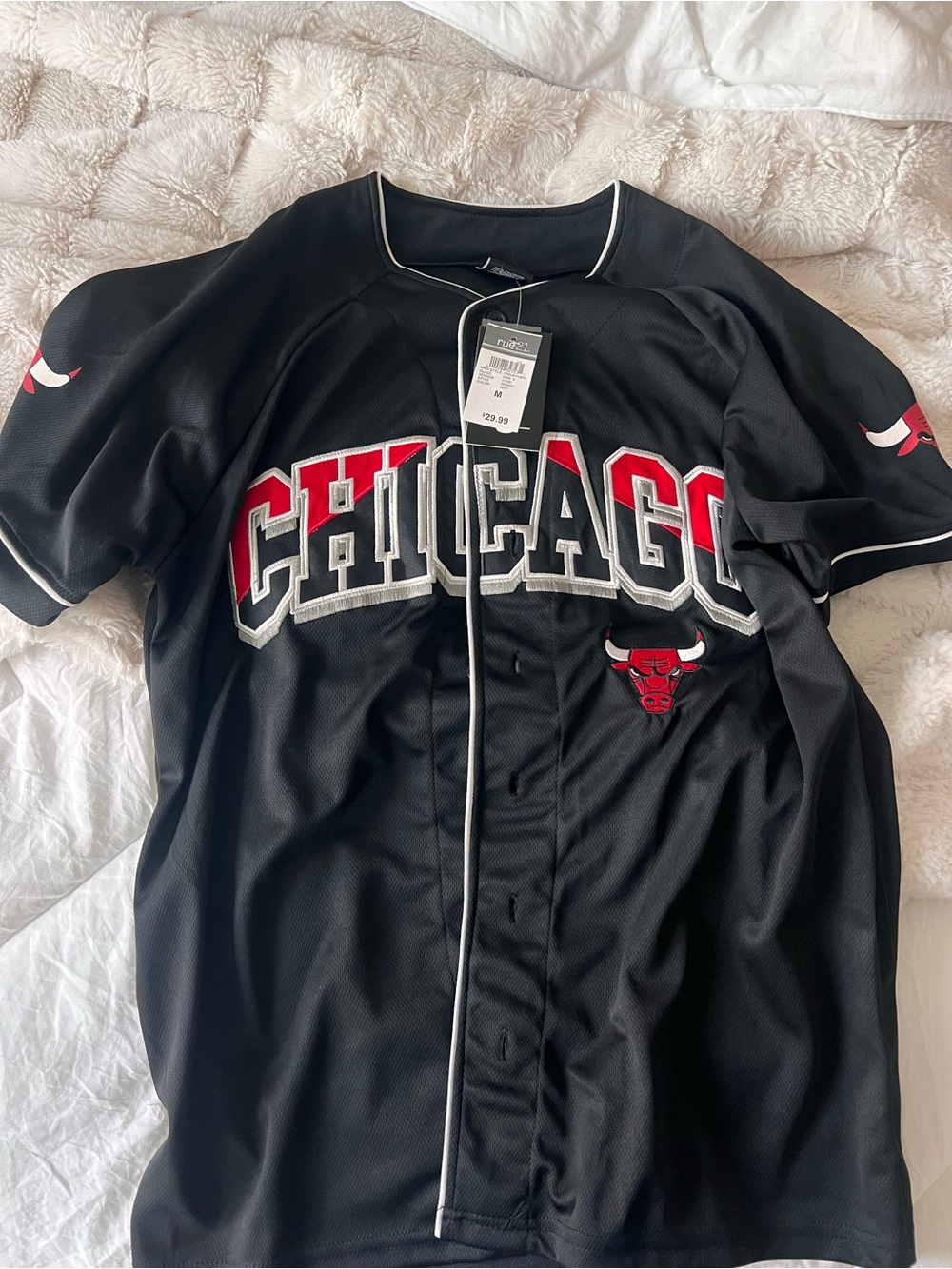 NEW W TAGS Chicago Bulls Black Jersey Shirt